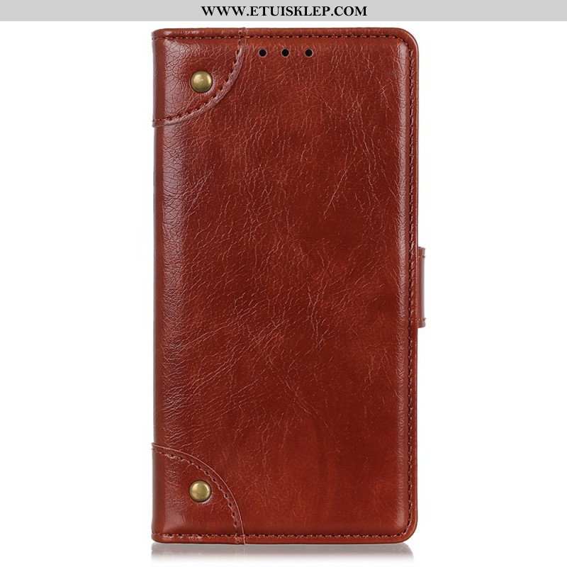 Etui Folio do OnePlus 10T 5G Nity W Stylu Vintage Ze Skóry Nappa